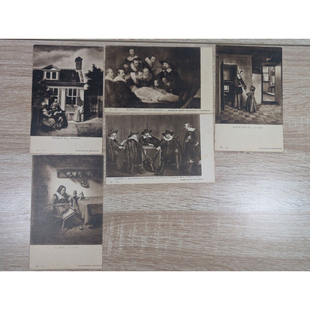 Vintage European Art Postcards Rembrandt Hooch Maes Keyser Rijksmuseum Lot